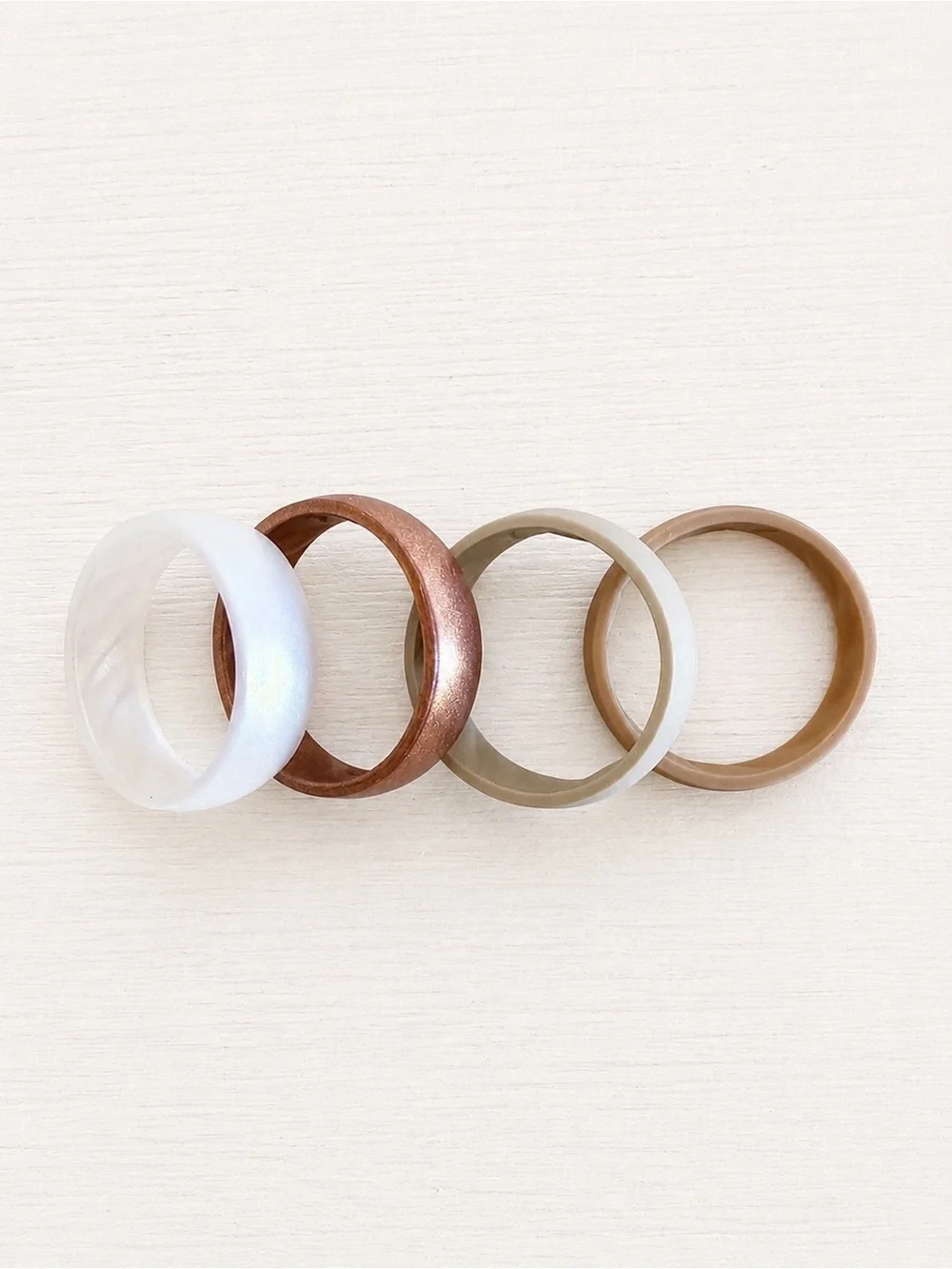 ✨ ThunderFit Silicone Wedding Band Set Neutral Rubber Rings Size 6.5-7 ✨